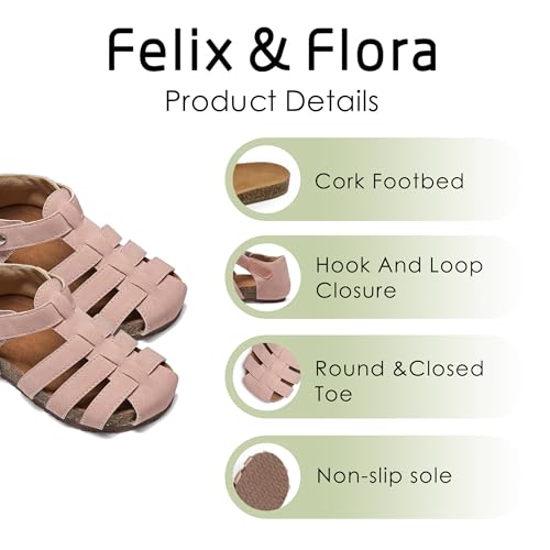 Image of Felix & Flora Toddler Girls Sandals Flower Girl Shoes Soft Rubber Princess Flat Shoes