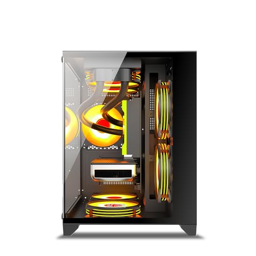 Image of Ant Esports Crystal Z2 Mid-Tower Computer Case /Gaming Cabinet - Black | Support Micro-ATX, Mini-ITX | Pre-Installed 3 ARGB Infinity Mirror Fans