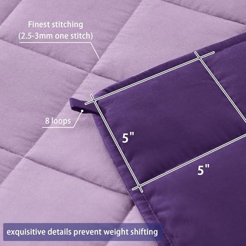 Image of King Size Weighted Blanket for Adults (30 lbs, 80 inch x 87 inch, Purple) Cooling Heavy Blanket for Sleeping Perfect for 290-310 lbs, Breathable Blanket for Adults & Couple All Season, Machine Washable