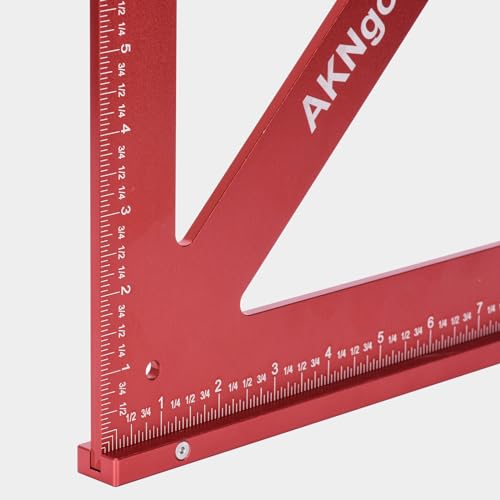 AKNgoes Precision Triangle Square 12inch, Metric & Imperial Scale Framing Square for Precise 90 and 45-Degree Measurement, Aluminum Alloy Architect Ruler for Carpenter - Image 2