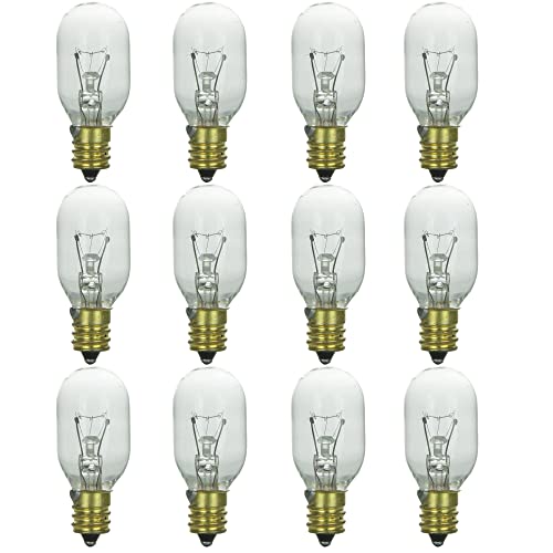 Sunlite 41761 Incandescent T7 Tubular Light Bulb, E12 Candelabra Base, 15 Watts, 90 Lumens, Salt Lamp Appliance Lamp, Dimmable, Mercury Free, Clear Glass, Title 20 Approved, 2600K Warm White, 12 Count #TOP15