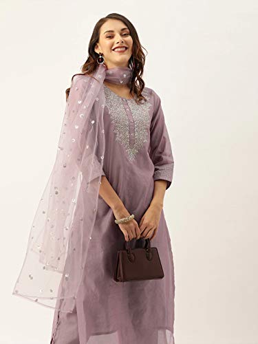 kurta set for womens with dupatta indian party wear kurti tops with palazzo trouser pants set4