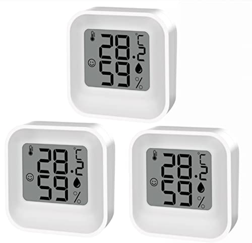 Mini Digitales Thermometer innen Hygrometer innen Temperatur und Luftfeuchtigkeitsmesser Thermo-Hygrometer Set Raumthermometer Zimmerthermometer Temperatursensor für Innenraum Babyraum Wohnzimmer Büro Cover