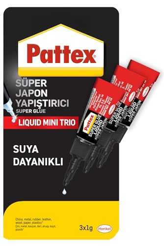 Pattex Süper Yapıştırıcı Mini Trio, Kaliteli Onarımlar için Çok Amaçlı Güçlü Yapıştırıcı, Özel Kapağıyla Kolay Kullanımlı Hızlı Yapıştırıcı, 3x1g ürün görseli