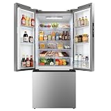 ICEVIVAL 17.5 Cu.Ft. French Door Refrigerator with Freezer Drawer, French Door Fridge with Door Ajar Alarm, Frost Free, UL & ENERGY STAR certified, Side by Side Fridge with 3 Smart Modes