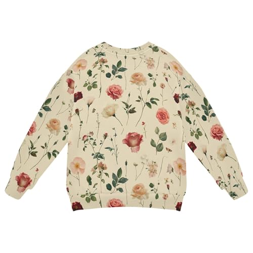 JUNZAN Unique Rose Beige Kids Boys Hoodie Sweatshirt Fleece Boys Sweat Shirt Athletic 4T2