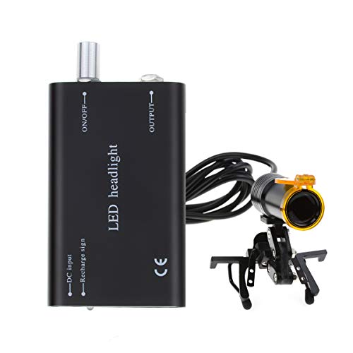 5W LEDライト クリップ式ランプ 拡大鏡用ライト ブラック ポータブルタイプ 収納ケース付き DY-007 実験室用 研究用