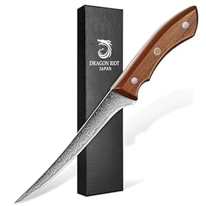 DRAGON RIOT Ausbeinmesser Damaststahl Filetiermesser Profi