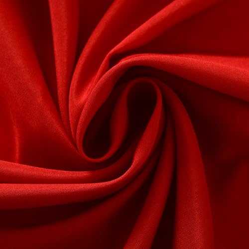 Image of 2-Pack 60x60 inch Red Table Cloths, Solid Stain and Wrinkle Resistant Tablecloth, Premium Plain Weave Polyester Fabric Rectangle Table Linen Covers for Hotel, Banquet