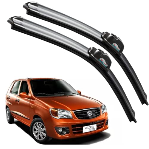 Image of Frameless Rubber Car Wiper Blades Set of 2 Compatible with (Maruti Alto (2010-2015) (D-18,P-16))