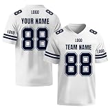 Personalisiert American Football Trikot Herren mit V-Ausschnitt Personalisierte Rugby T Shirts mit Name Nummer Personalisierte Spieltrikots für Kinder Erwachsene XS -3XL