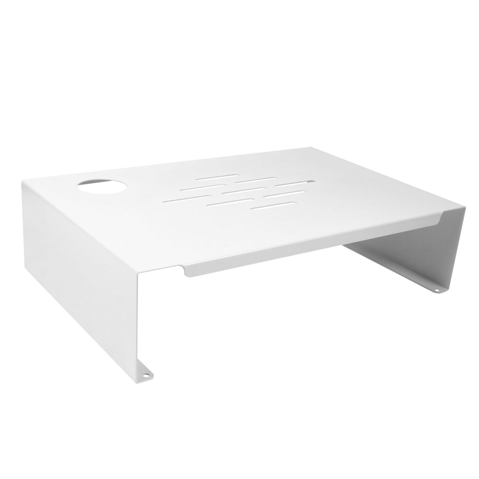 Rehausseur D'écran D'ordinateur en Acier Blanc, Stable et Ergonomique