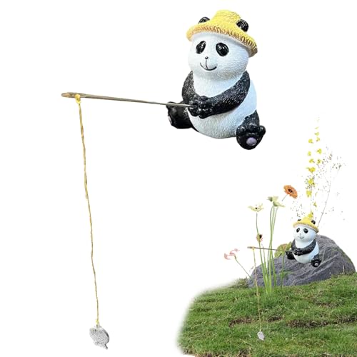 Figuras de Panda genéricas | Decoración de jardín e interior, Ornamento para posturas de pesca compactas para cumpleaños, oficina, decoración de dormitorio, jardín
