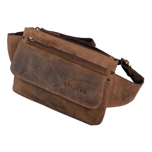 Bolso de cintura cadera STILORD Atlanta en cuero vintage genuino