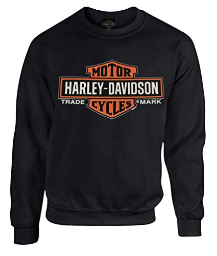 Harley-Davidson Men's Elongated B&S Fleece Pullover Sweatshirt, Black 30298768