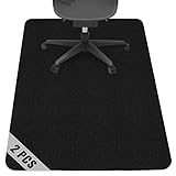 2Pcs Office Chair Mat for Hardwood & Tile Floor, 48 'x36 Computer Desk Chair Mat, Home Floor Protector Mat, Under Desk Low-Pile Rug, Anti-Slip, Easy to Clean (Black)