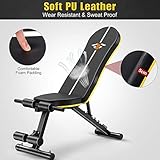 Klappbare Hantelbank, Multifunktion Trainingsbank Fitnessbank for Hause Gym, Verstellbare Schrägbank Flachbank für Ganzkörperübungen , bis 250kg belastbar, 6-Fach Rückenlehne verstellbar - 4