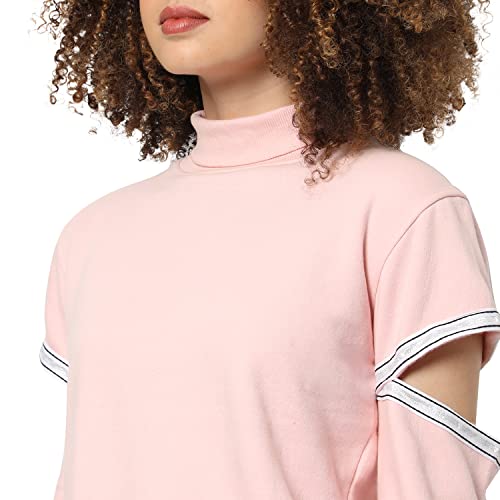 Image of Campus Sutra Women's Cotton High Neck Sweatshirt