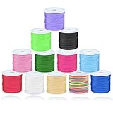 Ewparts Hilos para Hacer Pulseras, Set de 12 Rollos de Hilo Macramé Encerado 30m/Rollo Hilo Encerado para Pulseras de Chino,Cola de Raton, DIY, Pulseras, Collares, Artesanías, Decoraciones