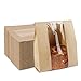 Ecomojiware Paper Bread Loaf Bag Kraft Food Packaging Storage Bakery Bag with Front Window Pack of 50 (LY-DZ-10)