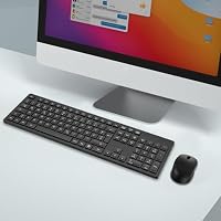 LeadsaiL K786 Tastatur Maus Set Kabellose, Tastatur und Maus, QWERTZ Deutsches Layout Funktastatur mit Maus, Flüsterleiser Tastenanschlag, 2.4 GHz mit 2-in-1 USB Nano Empfänger für PC/Laptop(Schwarz) – Ansicht 7
