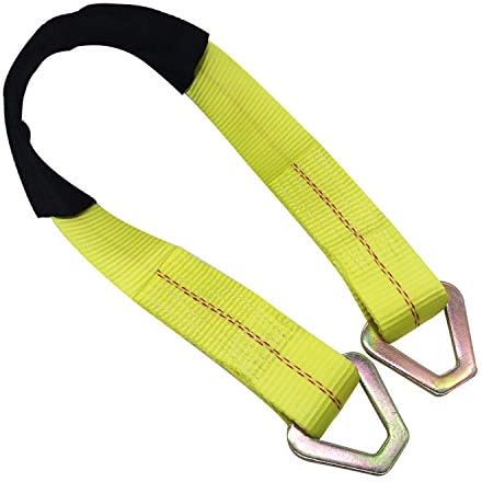 KJE Axle Tie Down Strap, 2"X36" Premium Axle Tie Down Strap with D-Ring Up to 10000lbs Capacity and Protective Sleeve-High Tension Proof & Heavy-Duty (1PSC x 10000LBS)