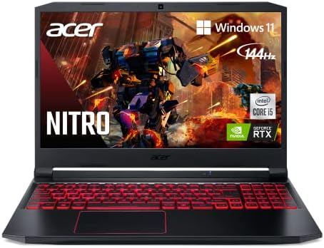 Acer Nitro 5 AN515-55-53E5 Gaming Laptop | Intel Core i5-10300H | NVIDIA GeForce RTX 3050 GPU | 15.6" FHD 144Hz IPS Display | 8GB DDR4 | 256GB NVMe SSD | Intel Wi-Fi 6 | Backlit Keyboard