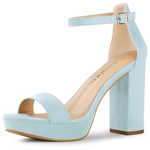 Allegra K Women's Ankle Strap Platform Chunky Heels Sandals