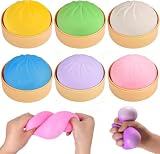 6 Stück Dumpling Squishy, Fidget Toys für Anti Stress Spielzeug, Giant Dumpling Squishy Mystery mit Dampfer, Stressball Langsame Rückfederung für Erwachsene Kinder Adhs Geschenke