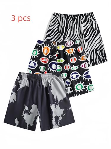 3 Pack Mens Swim Trunks Quick Dry Swim Shorts Funny Swimwear Bathing Suits Fashion Sport Casual Shorts2