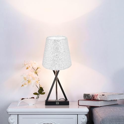 Image of LABRIMP Fabric Lampshade Lamp Shades Sequin Cloth Art Lampshade Floor Light Decorative Lamp Shade Cover Retro Floor Light Shade Table s Cylinder Ceiling Lamp E27 Iron