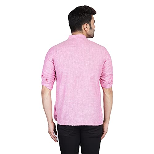 Image of TAHVO Men's Casual Cotton Kurta Shirt, Short Kurta