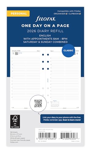 Ne perdez plus vos rendez-vous avec le Filofax Agenda personnel journalier 2026 anglais