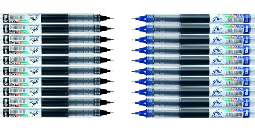 Image of Jito 0.5mm Fine Tip Roller Pen, 10 Blue Ink and 10 Black Ink - Pack of 20 (10x2)