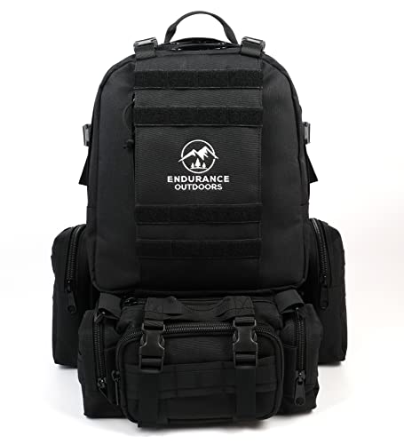 Endurance Outdoors Heavy Duty Tactical Backpack, Molle Design, Edc Bugout Bag For Camping, Hiking, Hunting, Army Style Go Bag #TOP7