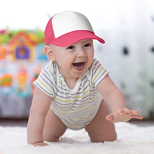 Dalix Baby Girls Boys Trucker Caps Toddler Hats Childrens Infant Hat Neon Pink Wht #TOP4