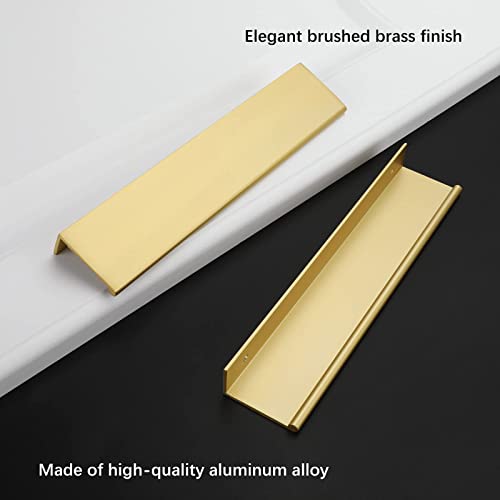 Image of Rergy 10 Pack 6-1 /4 inch Cabinet Pulls Brushed Brass Finger Pulls for Cabinets