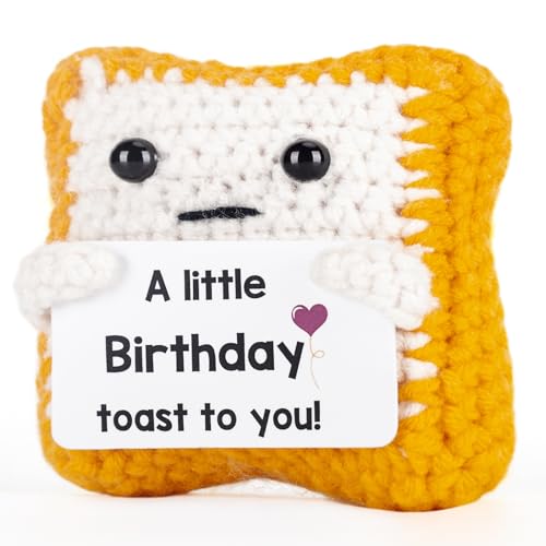 Soobeeke Crochet Toast Gift – Small & Cute Happy Birthday Crochet Gifts for Women with A Little...