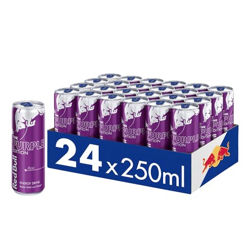 Red Bull Energy Drink Purple Edition - palette de 24 canettes - boissons au goût de baies d'açai, JETABLE (24 x 250 ml)