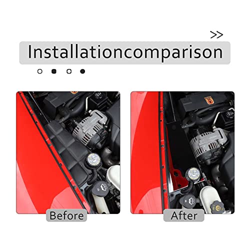 Image of Engine Bay Panel Cover for C6 Corvette 2005-2013, Stainless Steel Rear Engine Cover Guards Protector Splash Shield, Fuse Box Cover (Type L Cooling Liquid Pot Baffle)