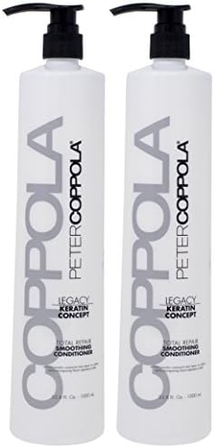 Peter Coppola Total Repair Shampoo & Conditioner 33.8 Fl Oz Duo, Color-Safe, Sodium Chloride-Free Sulfate-Free Shampoo for Color Treated Hair and Smoothing Conditioner – Keratin Treatment Aftercare
