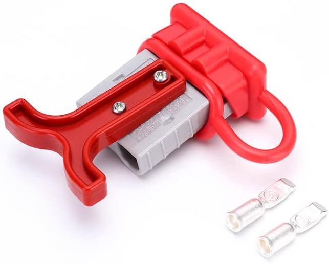 Miniatura 3 de 600V 50Amp Gris Vivienda 2 vías Cable de alimentación de batería Conector Rojo T-Bar Manija y cubierta a prueba de polvo
