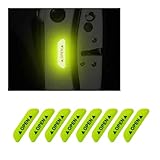 Dickno 8 PCS Car Door Reflective Safety Stickers, Night Visibility Auto Safety Warning Logos Anti-Collision Protective Strip, Universal Exterior Decor Accessories for Most Cars (Green)