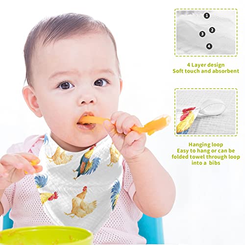 Image of Vvfelixl Cotton Baby Muslin Washcloths Soft Baby Face Towel for Newborn Infants, 11.8 X 11.8 Inch, 3 Pack White