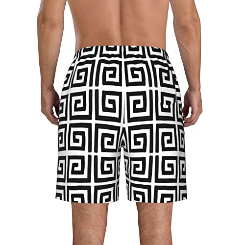 Men's Greek Key Shorts Casual Lightweight Summer Beach Shorts2