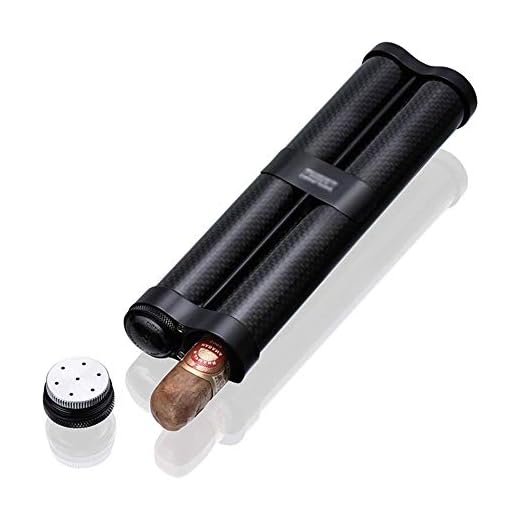 XIAOQIANG Cigar Humidor Box,Carbon Fiber Cigar Cover,Two-Pack Cigar Rör,Aviation Material Ultra-Light Portable Carbon Fiber Humidor