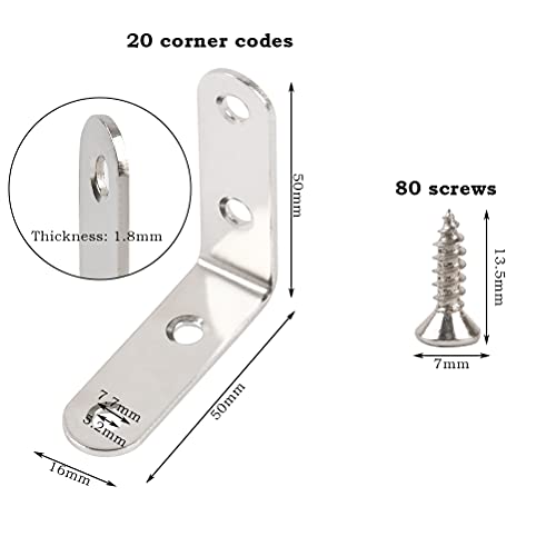 Supporti angolari 50 x 50 mm, 90 gradi ad angolo