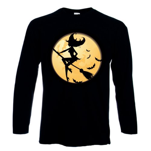 Tribal T-Shirts Męska wiedźma na miotle koszulka z długim rękawem