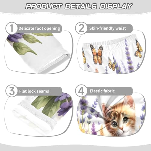 Bolaz Toddler Girls Leggings Printed Yoga Pants Leggings Watercolor Cute Kitten for Kids3