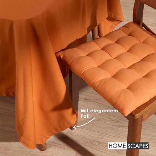 Homescapes Tischdecke Terracotta mit Hohlsaum aus 100% Baumwolle 137x137 cm, Tischtuch quadratisch, waschbar & pflegeleicht – Ansicht 6